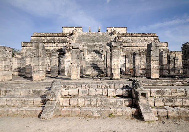 The Temple of the Warriors from the ancient Mayan civilization. Located in Chichen Itza, Mexico. Adobe RGB color profile.