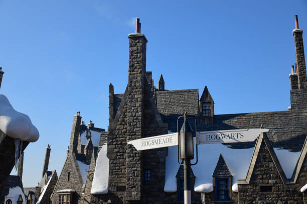 Osaka, Japan - 15 DEC 2017: A thousand of tourists come to visit Hogsmeade village on the brighter day. Osaka, Japan - 15 DEC 2017: A thousand of tourists come to visit Hogsmeade village on the brighter day. konohana ward photos stock pictures, royalty-free photos & images