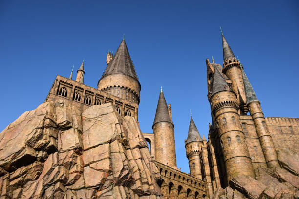 Osaka, Japan - 15 DEC 2017: Hogwarts castle in the wizarding world of Harry Potter. Osaka, Japan - 15 DEC 2017: Hogwarts castle in the wizarding world of Harry Potter. konohana ward photos stock pictures, royalty-free photos & images