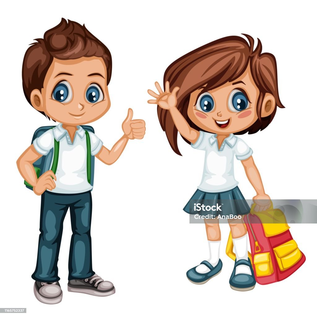 School Boy And Girl Stock Illustration - Download Image Now - Art, Back, Back to School - iStock School Boy And Girl Stock Illustration - Download Image Now - Art, Back, Back to School - iStock