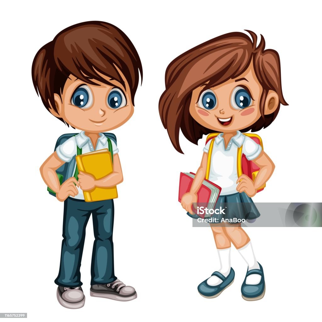 School Boy And Girl Stock Illustration - Download Image Now - Art, Back, Back to School - iStock School Boy And Girl Stock Illustration - Download Image Now - Art, Back, Back to School - iStock