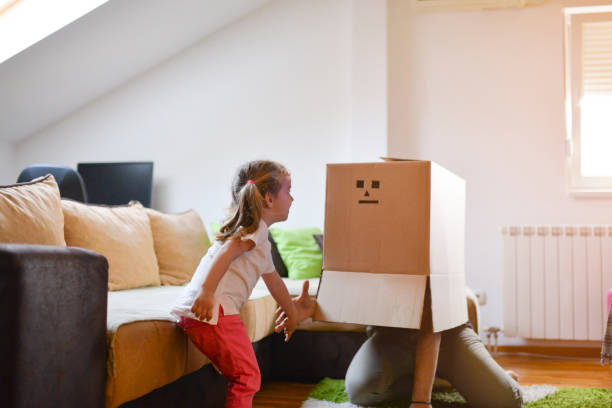 istock Dad pretends to be a robot 1165753644