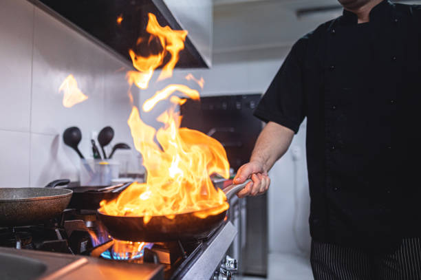 istock Dangerous skills of a restaurant chef 1165756155