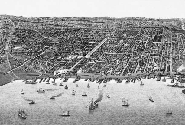 istock Cityscape of Toronto, Ontario, Canada - 19th Century 1165760057