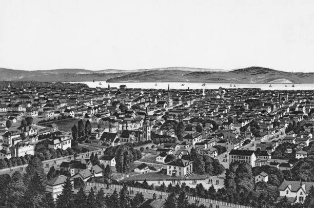 istock Cityscape of Hamilton, Ontario, Canada - 19th Century 1165760546