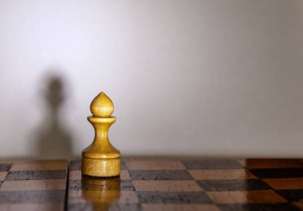 istock chess pawn with the shadow on chessboard 1165763815