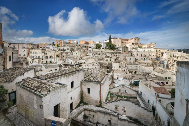 Matera, the cave city in Basilicata, Italy Matera, the cave city in Basilicata, Italy cliff dwelling stock pictures, royalty-free photos & images