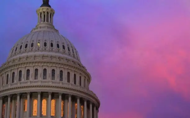 The Capitol Rotunda at sunset, summer 2019