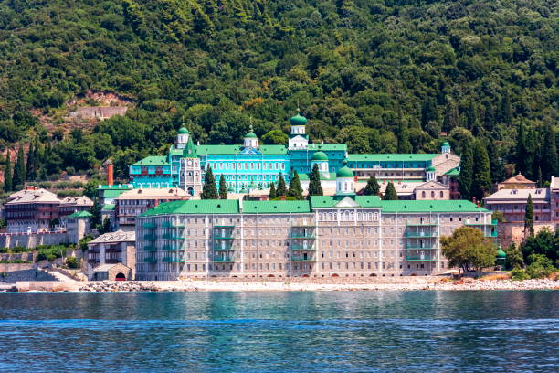 istock Saint Panteleimon Monastery in Athos, Chalkidiki, Greece 1165772687