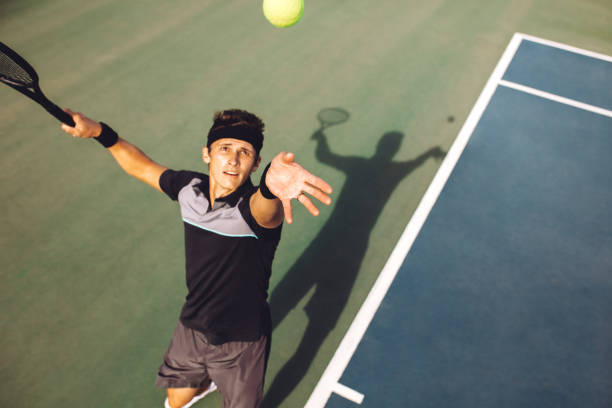 Tossing the ball for the serve