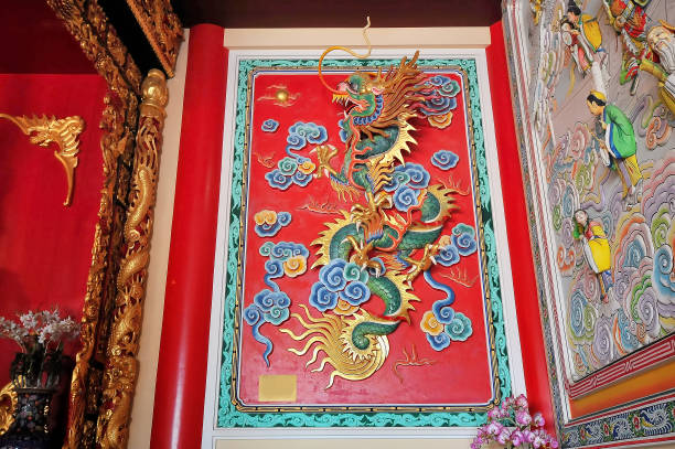 istock Mural art is a Chinese style art, stucco style, mixed colors 1165775125