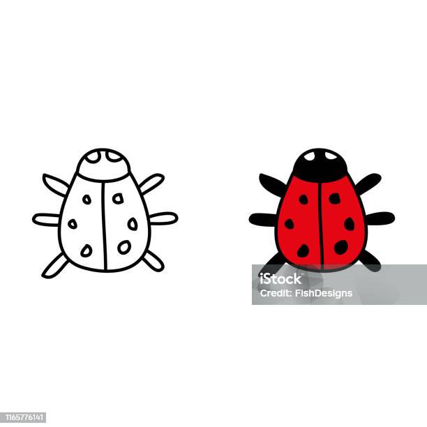Ladybug 2 Stock Illustration - Download Image Now - Animal, Cartoon ...