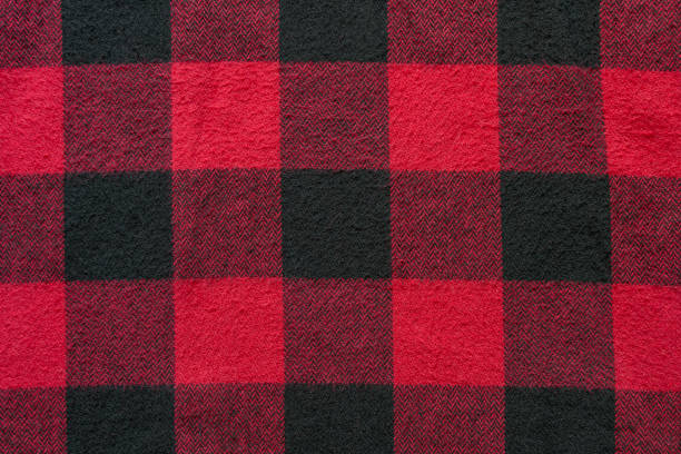 черно-красная ткань в клетке - plaid textile red cotton стоковые фото и изображения