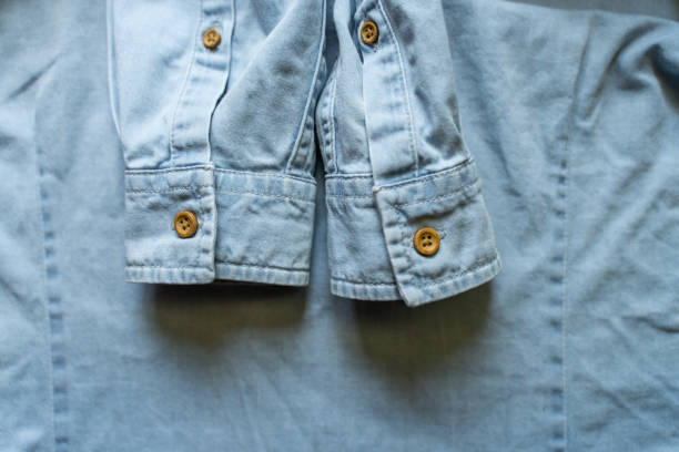 istock Blue Casual Shirt Cuffs 1165776381