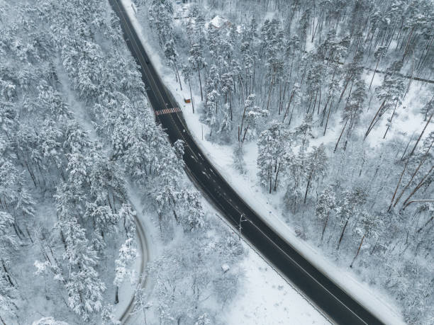 istock Winter landscape with road 1165776611