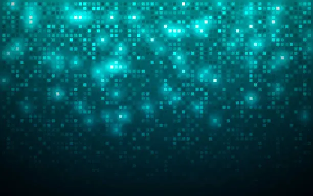 Vector illustration of Glow Squares Abstract Dark Background