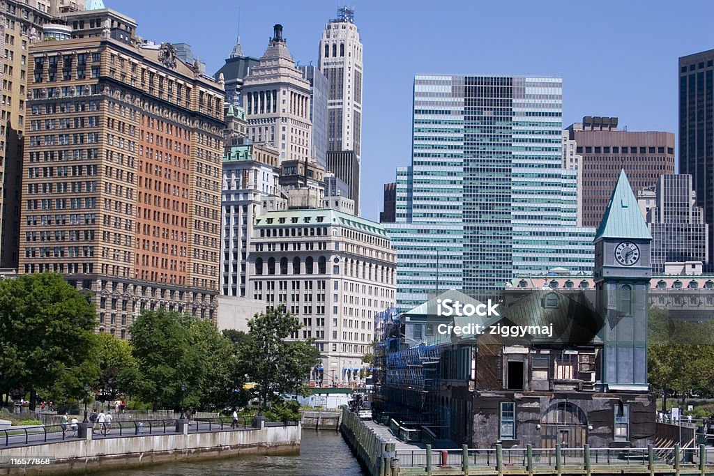 Nowy Jork-Dolny Manhattan Battery Park - Zbiór zdjęć royalty-free (Architektura)