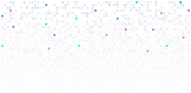 światło nowoczesny blok kwadrat cyfrowy tło danych - white abstract background stock illustrations