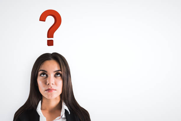 istock Businesswoman with question mark 1165783682
