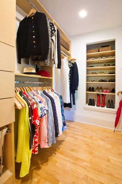 istock Residential Home Walk-in Bedroom Closet Design 1165785563