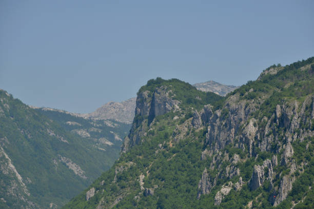 Steep rocks on mountain peaks in Durmitor National Park