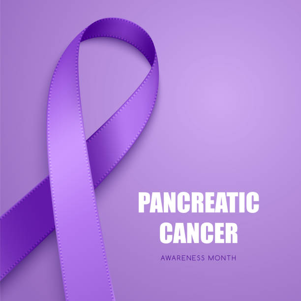 реалистичная лента осведомленности - purple ribbon alzheimers disease alertness stock illustrations