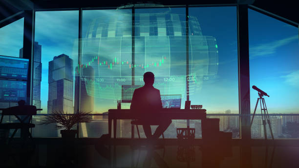 istock Work on the stock exchange right from home 1165806876
