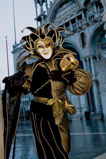 venetian carnival mask on black background, photo as a background, digital image
