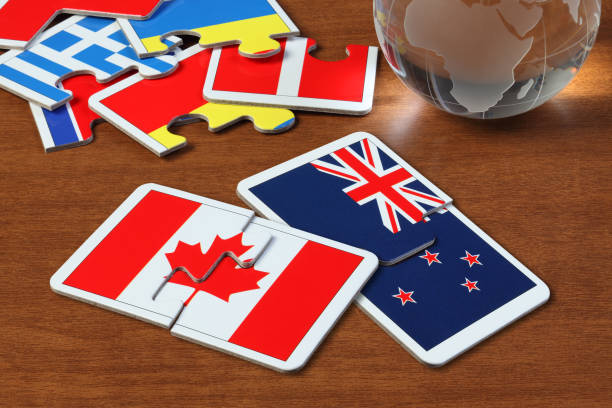 istock Canada and New Zealand Flags in puzzle 1165822022