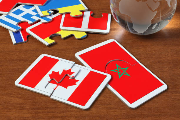 istock Canada and Morocco Flags in puzzle 1165823194