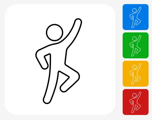 Vector illustration of Icon of a man jumping up