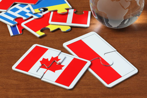 istock Canada and Poland Flags in puzzle 1165824320