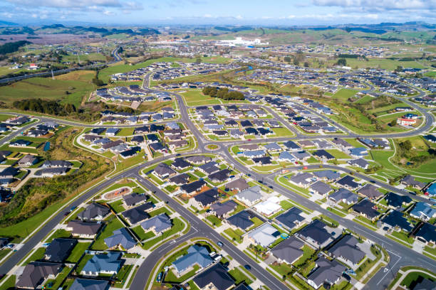 Pokeno Aerial View Aerial view from Pokeno, Auckland, New Zealand urban sprawl stock pictures, royalty-free photos & images