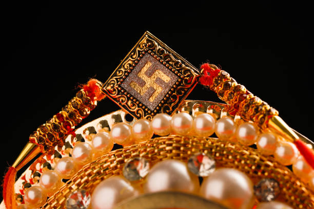 istock Raksha bandhan rakhi on red background 1165832641