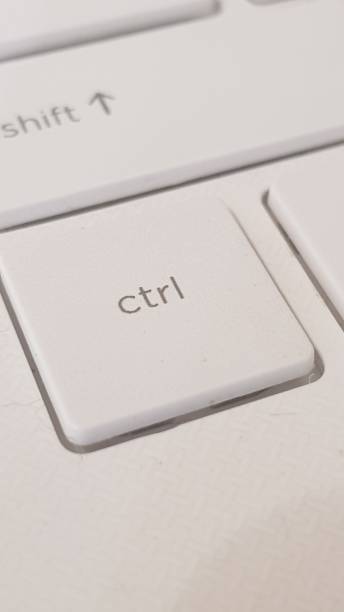 istock Control key of a laptop keyboard isolated in black and white. 1165835285