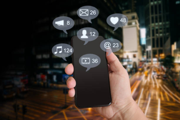 istock Social media icon network communication connection mobile phone 1165838543