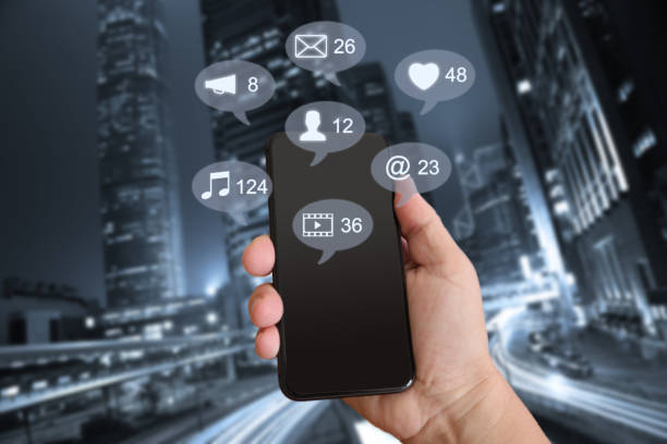 istock Social media icon network communication connection mobile phone 1165838567