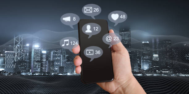 istock Social media icon network communication connection mobile phone 1165838616