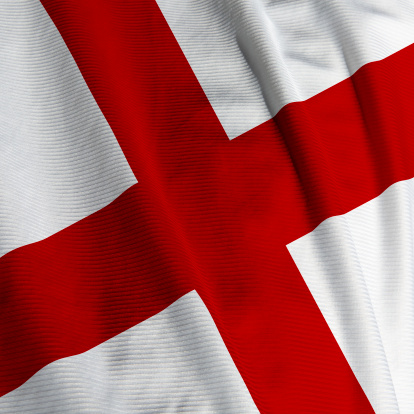 Close up of the English flag, square image