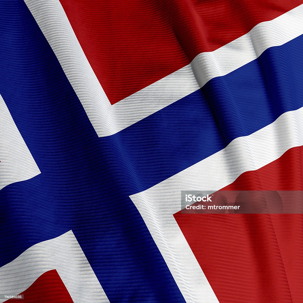 Grande plano da bandeira norueguesa - Royalty-free Azul Foto de stock