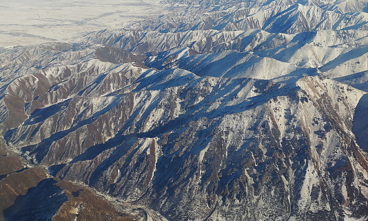 Picture of Kashmir mountains clicked from the top during starting of winter season