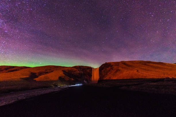 istock Of Iceland Aurora and mountain silhouette 1165853288