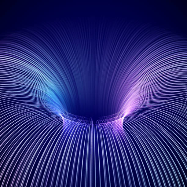 illustrazioni stock, clip art, cartoni animati e icone di tendenza di sfondo astratto 3d: modello di fusione termonucleare blu. - atom nuclear energy physics science
