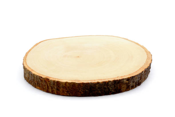 istock Empty wooden cutting board, isolated on white background. 1165855926