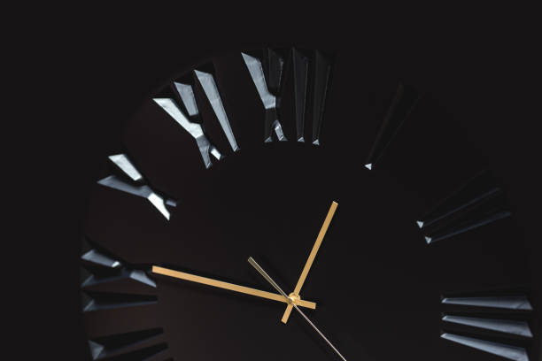 istock Black watch with Roman numerals 1165857814