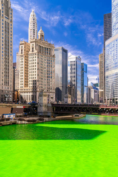 istock Dyeing River Chicago St' Partick Day. 1165860640