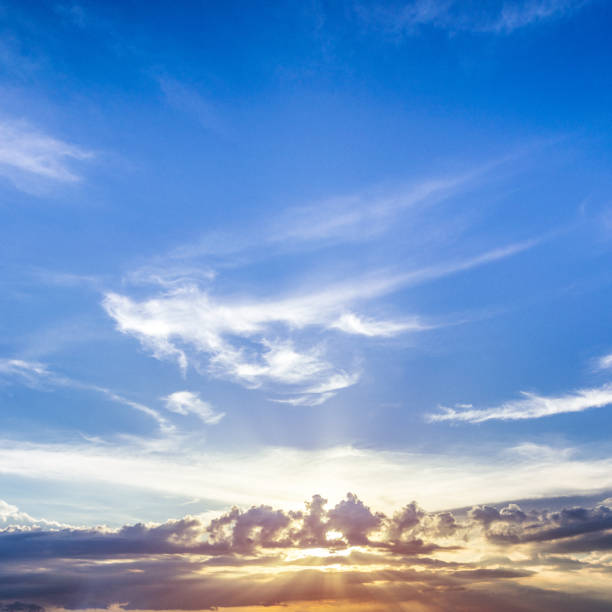 istock Majestic sunset and clouds on blue sky 1165860658