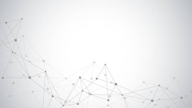 ドットと線を接続する抽象プレクサスの背景。グローバルネットワーク接続、デジタル技術、通信コンセプト。 - business abstract点のイラスト素材／クリップアート素材／マンガ素材／アイコン素材