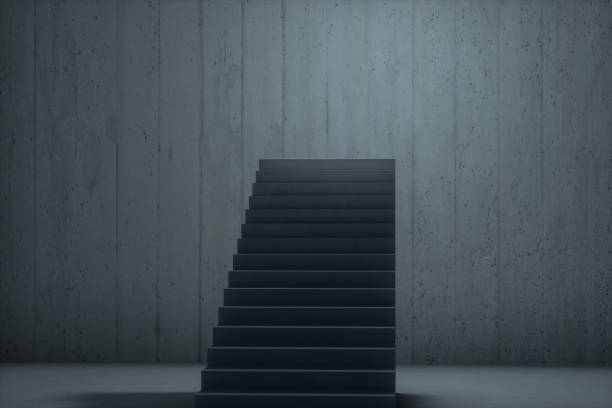 istock The stairway in the dark basement, 3d rendering. 1165864146