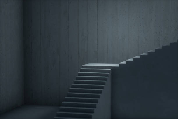istock The stairway in the dark basement, 3d rendering. 1165864147